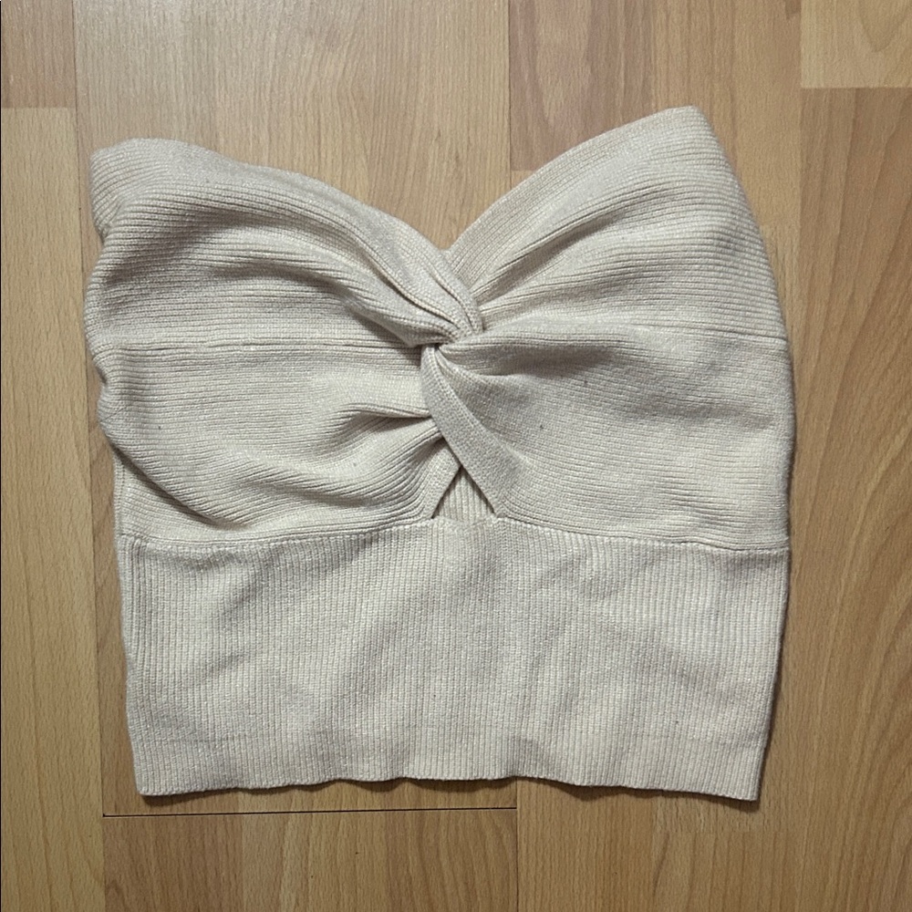 Cream Strapless Top